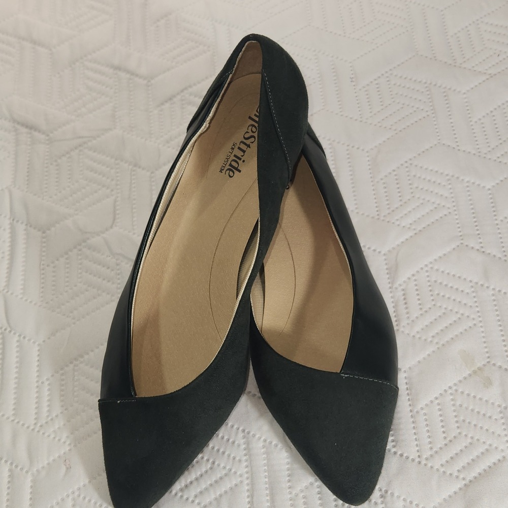 LifeStride flats Womens Promise ballet Shoes Dark forest Green Pointed Toe  9.5M